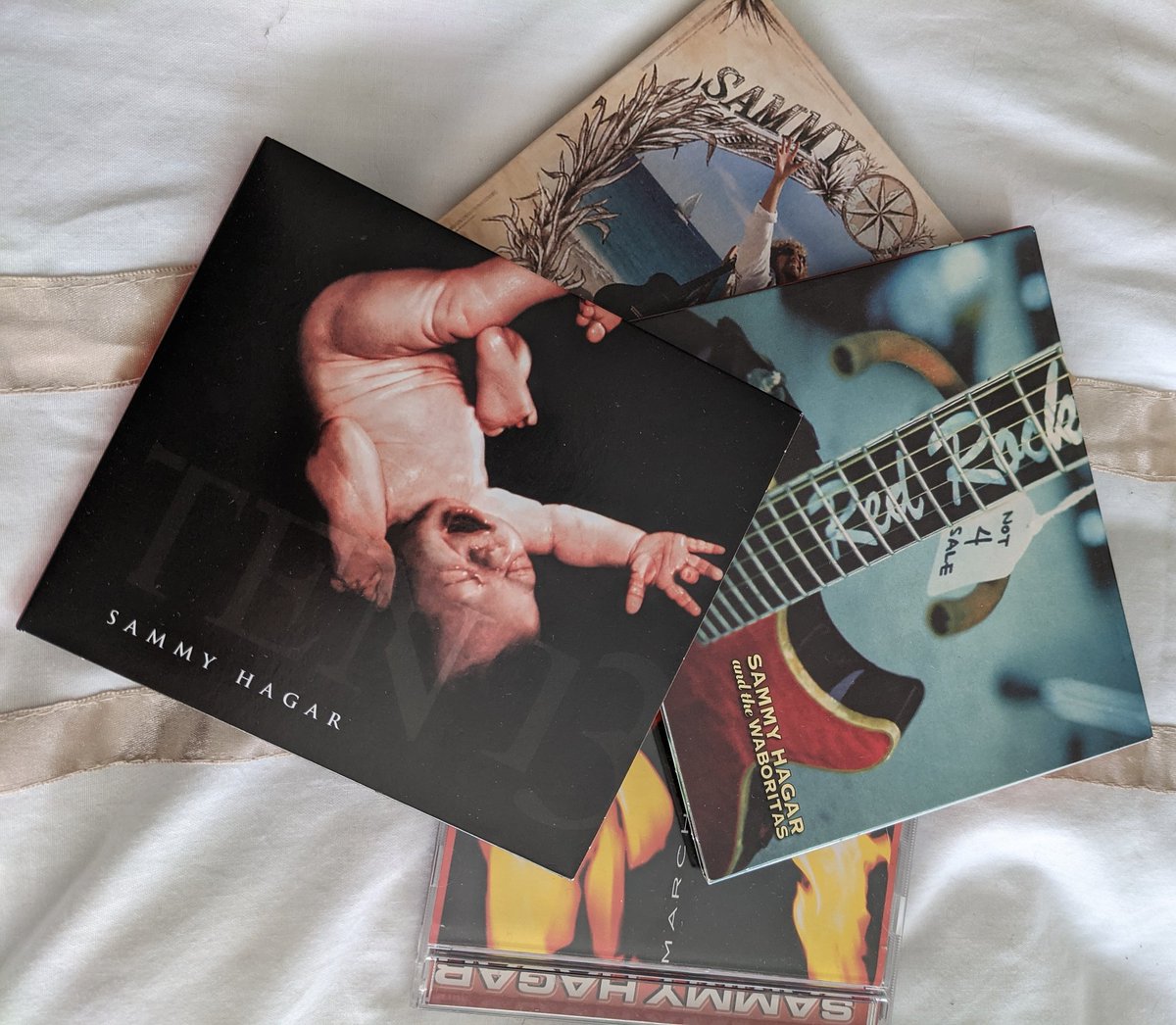 Richleemusic's tweet photo. Catching up on @sammyhagar post VH and pre @chickenfoot. Sorry it's taken me this long. It's going to be a great week listening to these albums! https://t.co/y10qmnIE2m