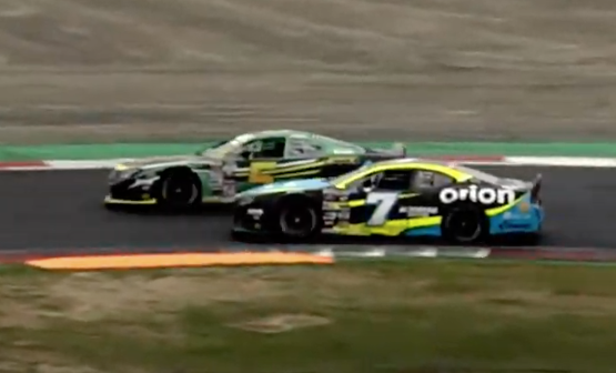 VilleneuveNews's tweet photo. WHAT A MOVE!! Around the outside!!
JV leads AGAIN in Italy.
#NASCAR | #EuroNASCAR | #JV5 https://t.co/60tucTnCzz