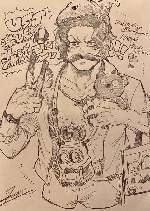 満喫するロジャ～せんちょ🌎💓らくがき❣️ 