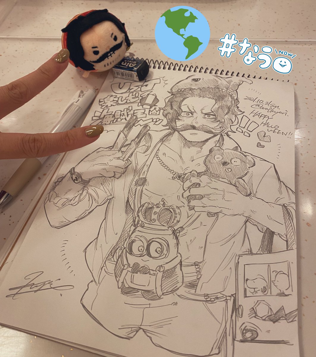 満喫するロジャ～せんちょ🌎💓らくがき❣️ 