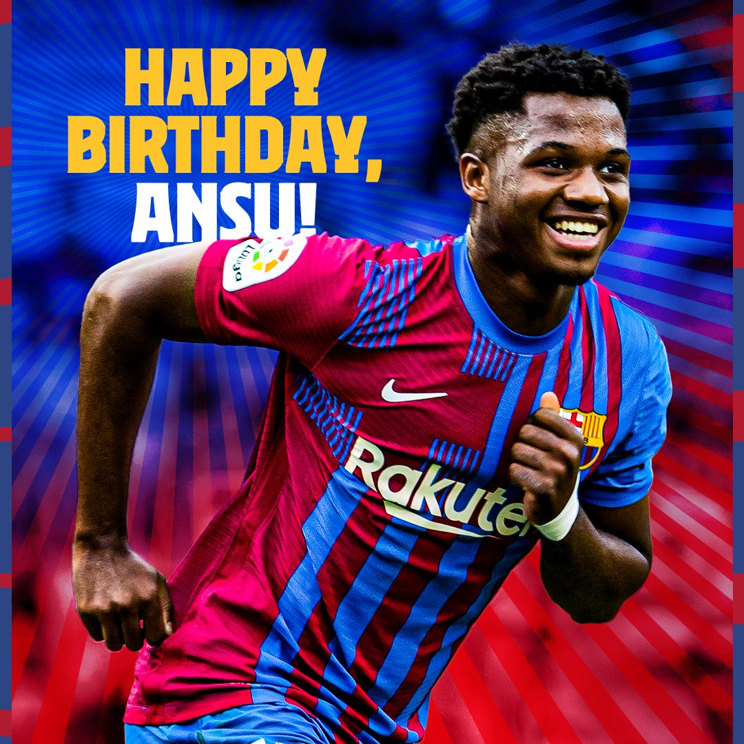 FCBarcelona's tweet photo. 💎 Happy Birthday, @ANSUFATI! 🎁 https://t.co/p1e9szWq7f