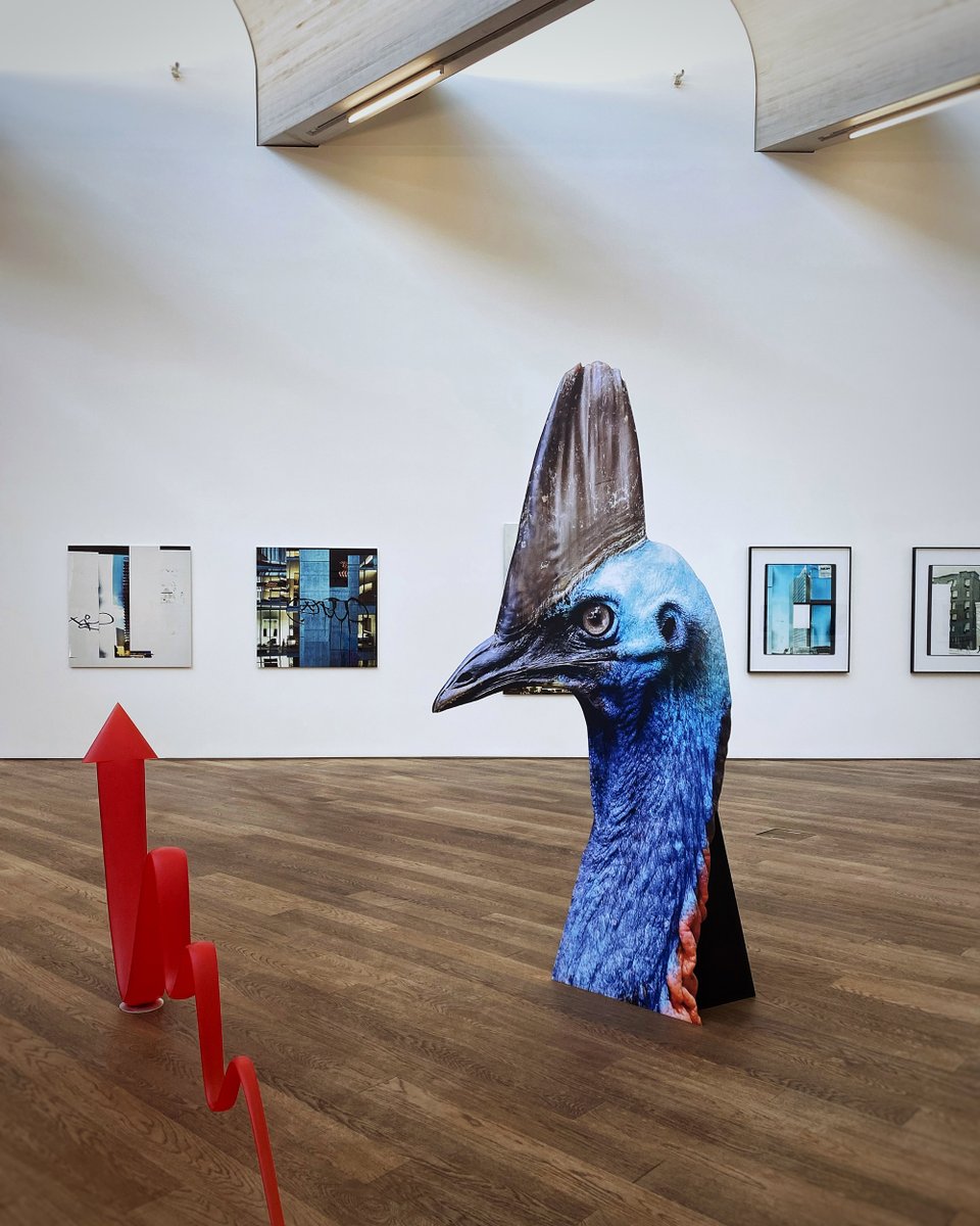 mudamlux's tweet photo. The sculpture in the foreground by #KatjaNovitskova is part of the series "Approximations". Employing visual material appropriated from the #Internet, the free-standing cut-outs explore distribution in the #digital era. In the exhibition #PostCapital until 16.01.2022. https://t.co/d0gHK43hAk