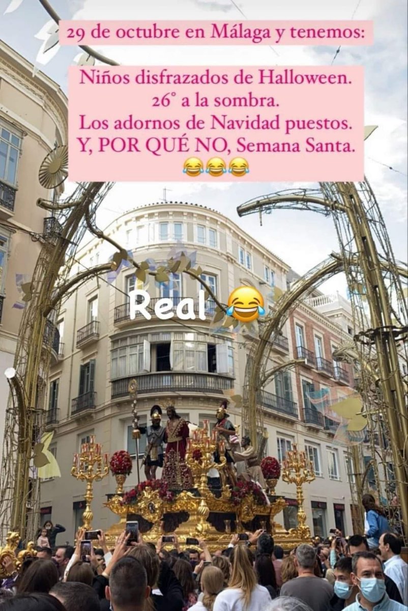 1borra's tweet photo. Solo @malaga podía juntar tres tradiciones que no son de la misma fecha. Somo los mejores !!! https://t.co/0LhBqHQocf