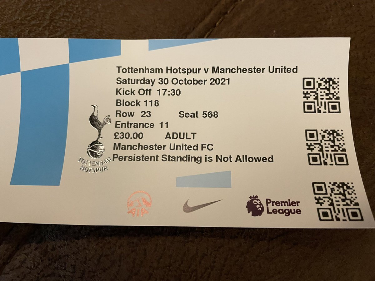 NigelAppleton's tweet photo. Finally made it @SirBrighty #THFCvMUFC #3-0 https://t.co/cJ9126Zhx8