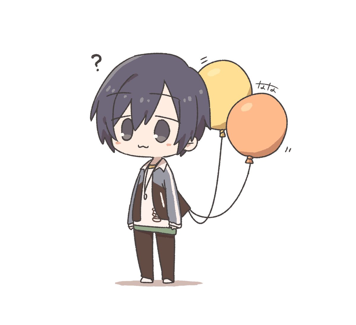 balloon 1boy male focus ? solo chibi white background  illustration images