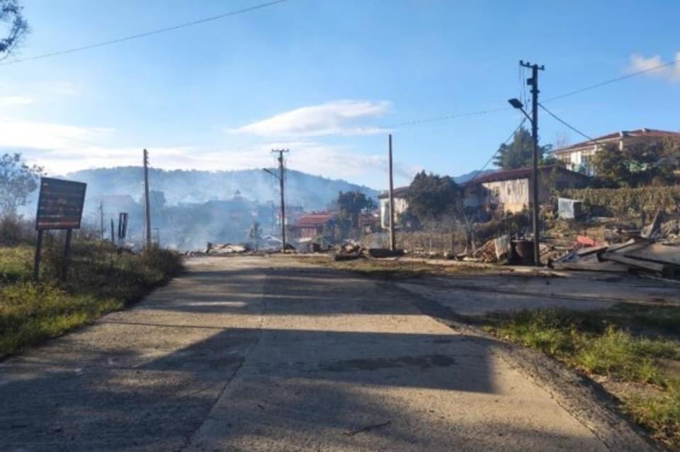Current situation of Chin state’s Thantlang. Photo @ChinNewsJournal #WhatsHappeningInMyanmar