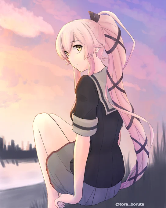 夕焼け空を由良さんと一緒に見たい人生だった。
#艦これ #由良 