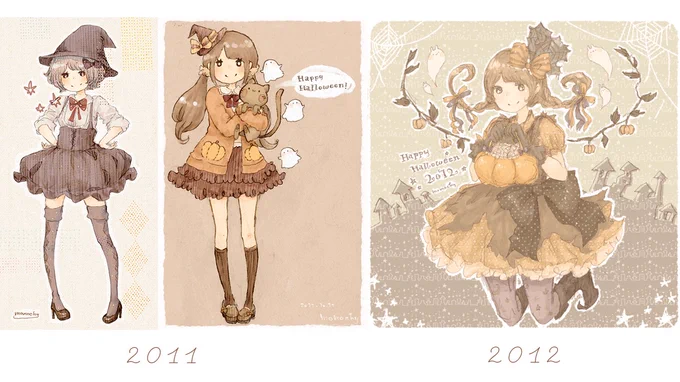 毎年描いているハロウィンイラストが10年分たまったので、
今回は集合させてみました🎃
おばあちゃんになっても描き続けたい☺️ 