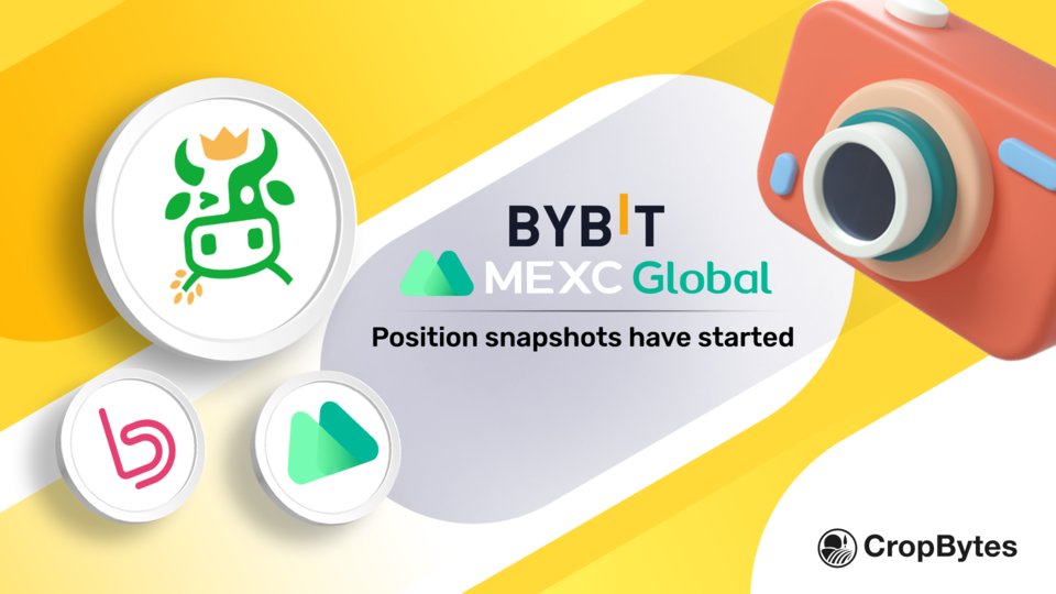 CropBytes's tweet photo. Hey Farmers 🧑‍🌾👨‍🌾

🔥Position snapshots on @Bybit_Official and @MEXC_Global have begun🔥

⭐This is a golden opportunity to win CBX at a discount. ⭐

👨‍🏫Know how to participate: https://t.co/HJwcPYqjX0 https://t.co/noyoLXGxIU