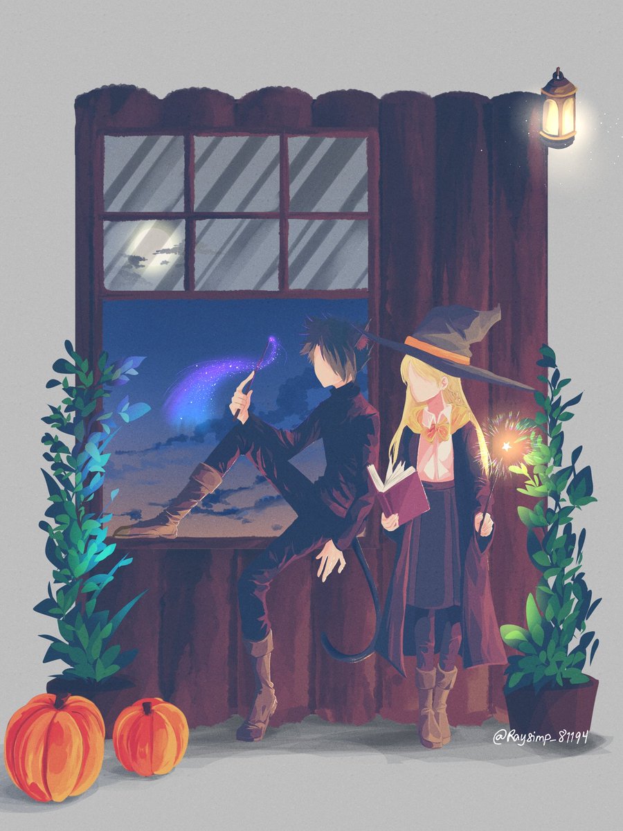 blueber_ray's tweet photo. Cat's witch🐈🧙‍♀️

Just got back drawing my RayAnna🤭

It's Spook month🎃👻🍬

#ibisPaintXfingers #tpn #thepromisedneverland #ynn #ray #anna #rayxanna #rayanna 🤭 https://t.co/Z8I1aC0RYK