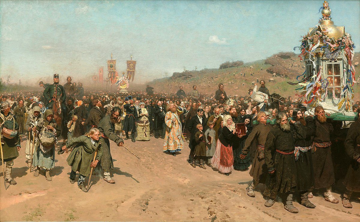 JulieMartinezT's tweet photo. 🖼 Ilya #Repine au @PetitPalais_ : superbe réussite ! Portraitiste sensible (juif en prière, Youri son fils), peintre de scènes de genre (magnifique procession religieuse dans la province de Koursk), témoin de son temps (portraits de Léon Tolstoï, Nicolas II) et des révolutions. https://t.co/OCDNajL381