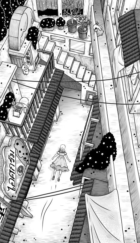 今回のお絵かき期間の漫画はこのアカウント向きではなかったのでひとコマだけ。低空飛行の子。 
