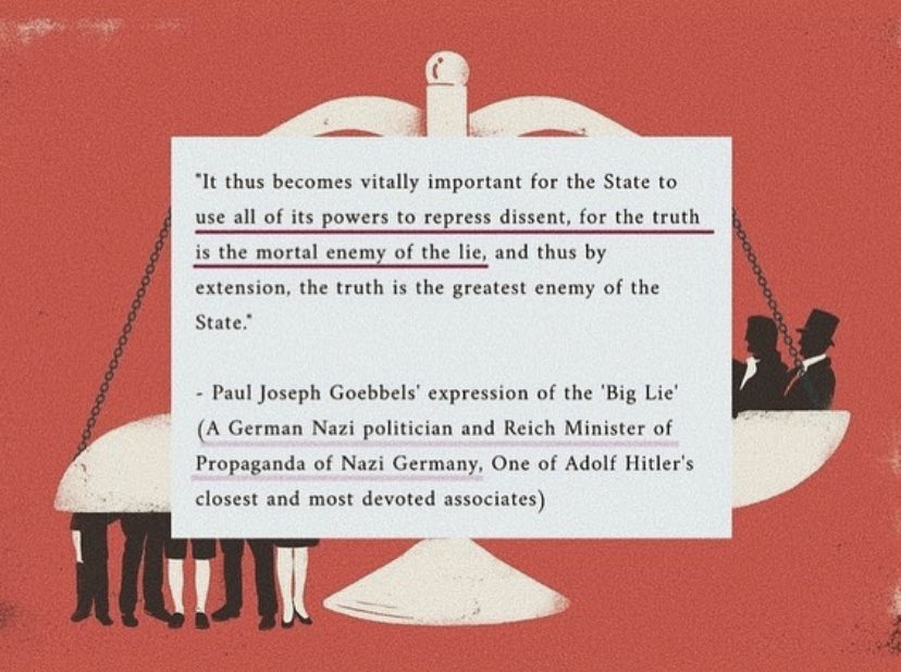angrybrowngal's tweet photo. the big lie.
-(illustration by sébastien thibault for the guardian’s oped section)
.
.
#jamiaprotest #indiarejectsnrc #solidaritywithjamia #fascism #democracydiesindarkness #democracyisdead #modia #getwellsoonmodia #jnubleeds #jnusos #jnuprotest #indiaagainstcaa #indiarejectscaa https://t.co/NLYCRUIKRm