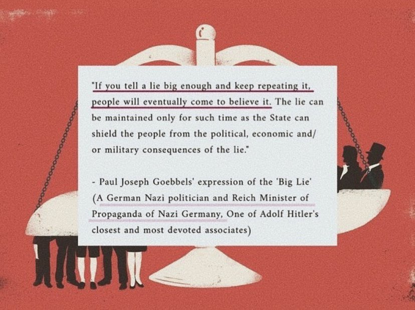 angrybrowngal's tweet photo. the big lie.
-(illustration by sébastien thibault for the guardian’s oped section)
.
.
#jamiaprotest #indiarejectsnrc #solidaritywithjamia #fascism #democracydiesindarkness #democracyisdead #modia #getwellsoonmodia #jnubleeds #jnusos #jnuprotest #indiaagainstcaa #indiarejectscaa https://t.co/NLYCRUIKRm