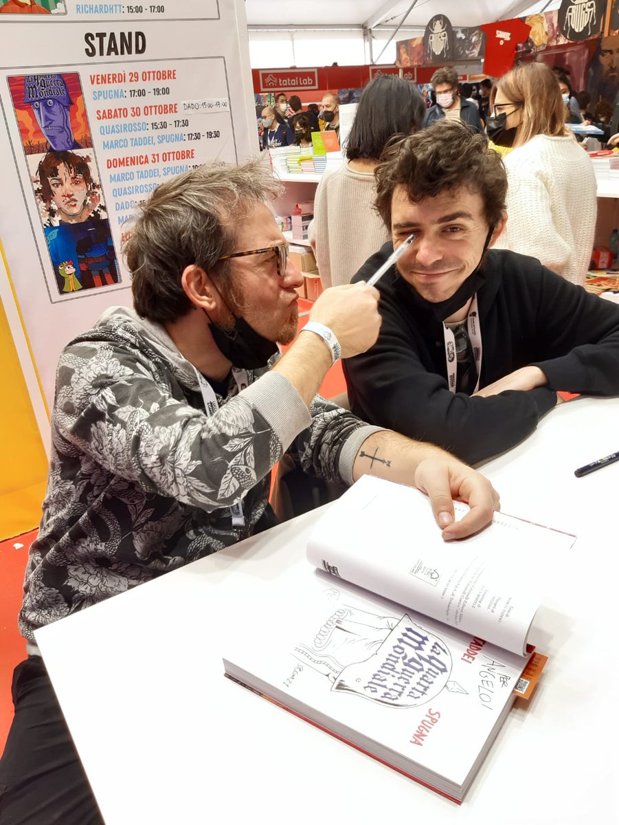 feltrinellied's tweet photo. "Hai un #fumetto nell'occhio" #MarcoTaddei e #Spugna a @LuccaCandG #FeltrinelliComics https://t.co/qgZ6yFrqIt