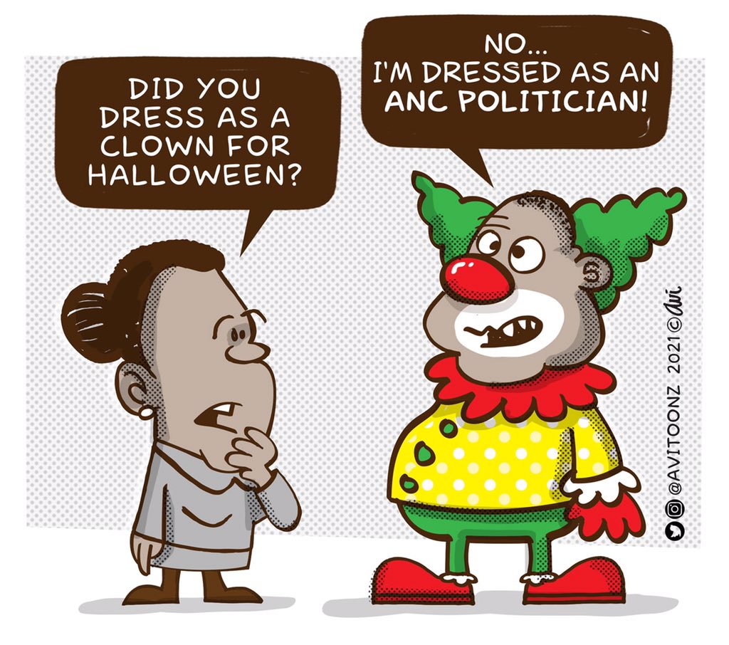 Avi_Ramjan's tweet photo. Send in the clowns.. #elections2021 #halloween #ANC #cyrilramaphosa https://t.co/NA37OuXGC9