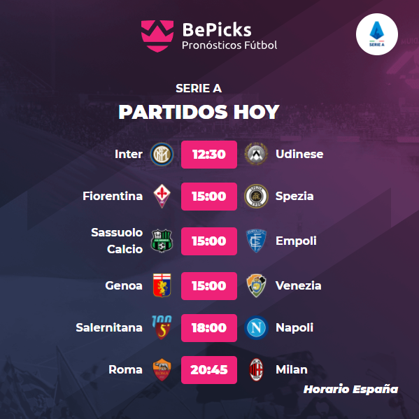 BePicks_Es's tweet photo. #Partidos muy interesantes en la #SerieA! Estos son los #horarios de este #domingo 🏆⚽🔥!
Aprovecha cualquiera de estos #partidos para dejar tu #pick y ganar premios por tus conocimientos sobre fútbol.  
https://t.co/IdhwebBvk4 https://t.co/xSeYtABgJm