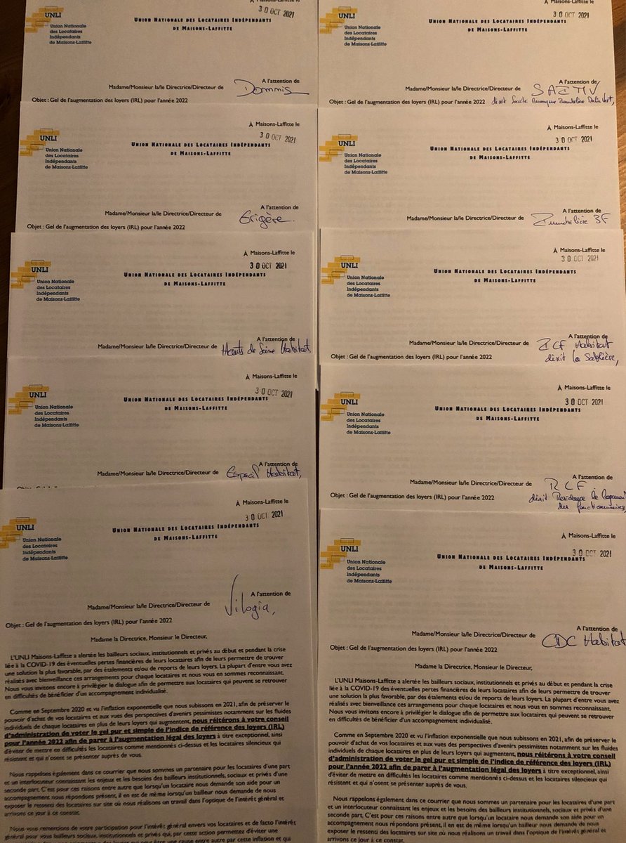 MaisonsUnli's tweet photo. Lancement de la campagne 2022 des demandes de gels liés à l’ IRL auprès des #bailleurs #publics et #privés auprès des 10 bailleurs institutionnels présents sur le territoire de #maisonslaffitte 
Qui aura le courage de défendre le pouvoir d’achat des ménages ? https://t.co/P1Qe1qMjvB