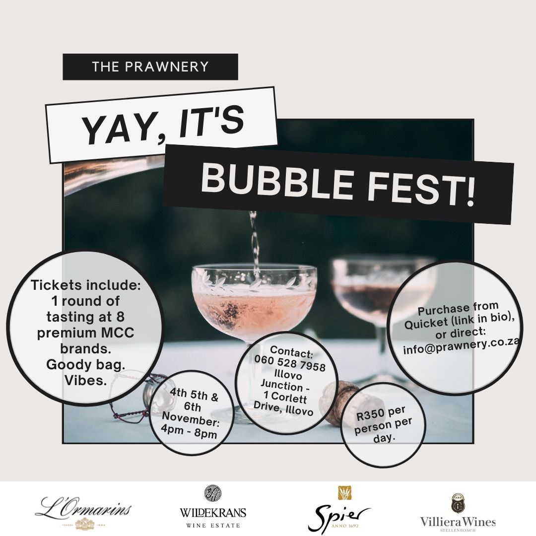 HulisaniRavele's tweet photo. Lovers of Bubbles, let’s gather here next week, #BubbleFest at #ThePrawnery:
https://t.co/FwVvkSMTJ6
🍾🥂 https://t.co/rTApdpI2Hs
