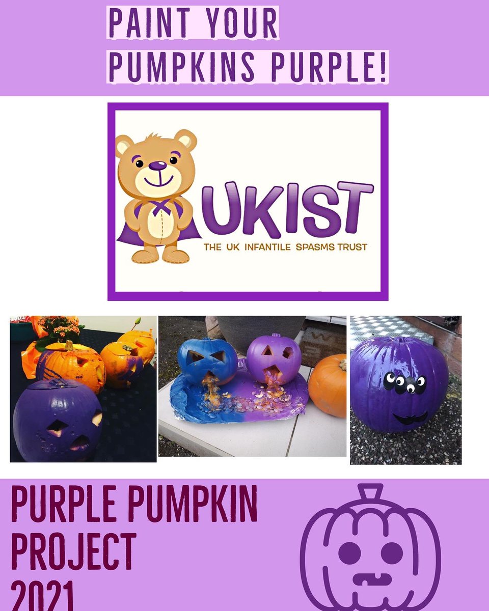Sunshinesamoir's tweet photo. Annual Purple Pumpkin painting - continuing the conversation about epilepsy #purplepumpkinproject #epilepsy #infantilespasms #ukist #happyhalloween @UK_IS_T 💜🎃 https://t.co/evp1ZhsulF