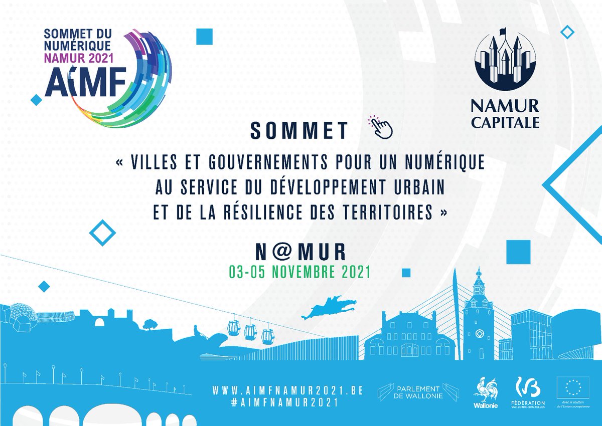 #Villes &amp; #Numérique à l’honneur en #Wallonie !
📌 Le Sommet de #Namur réunit Ministres Maires Parlementaires &amp; acteurs du numérique
👉Objectifs ? Identifier les leviers d’act° d'une transit° numérique choisie des territoires + adopter une feuille de route
bit.ly/3mtbxJx