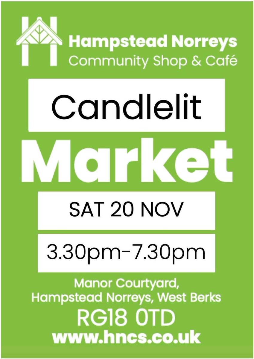 Please make a note of the Candlelit Market on Saturday 20 November from 3.30pm to 7.30pm and please keep your fingers crossed for fine weather!