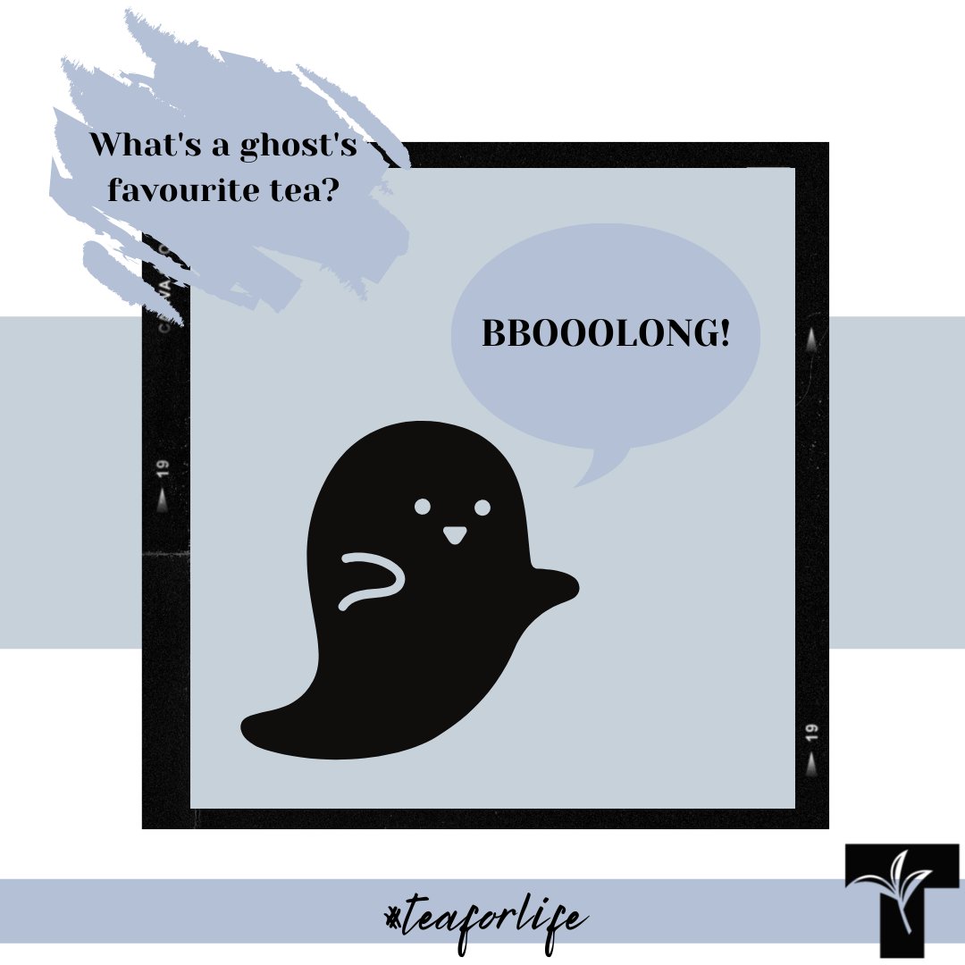 CanadaTea's tweet photo. Happy Halloween! We can never resist this #punny joke. #halloween #happyhalloween #oolong #BrewCrew #FallIntoTea #TeaForLife https://t.co/yorWF5AH72
