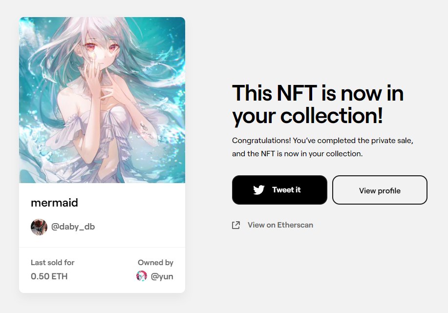 yunyuliart's tweet photo. Thank you for letting me own your genesis piece :D
I just added mermaid by @Daby_DB to my collection on @withFND! 🌐

https://t.co/R4PWY6YHAv https://t.co/L19nUvW7hr