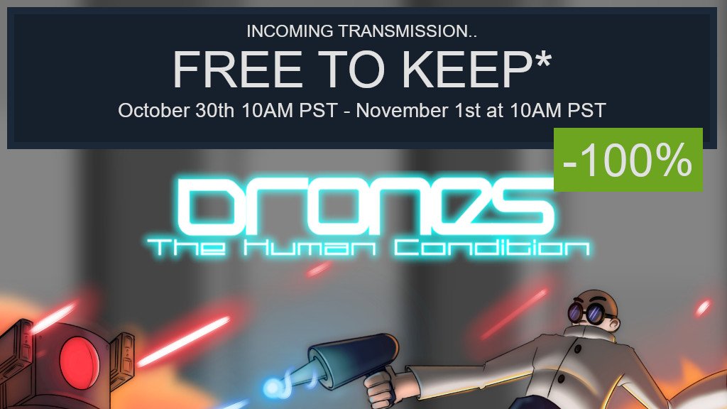 pilotavirtuale's tweet photo. Drones, The Human Condition of @ninjainatux is free on Steam!
#indiegames #indiegame #indie #dronesthehumancondition #freegame #freegames #free #games #steamgames #steam #steamgame https://t.co/3uPgRnt4MC