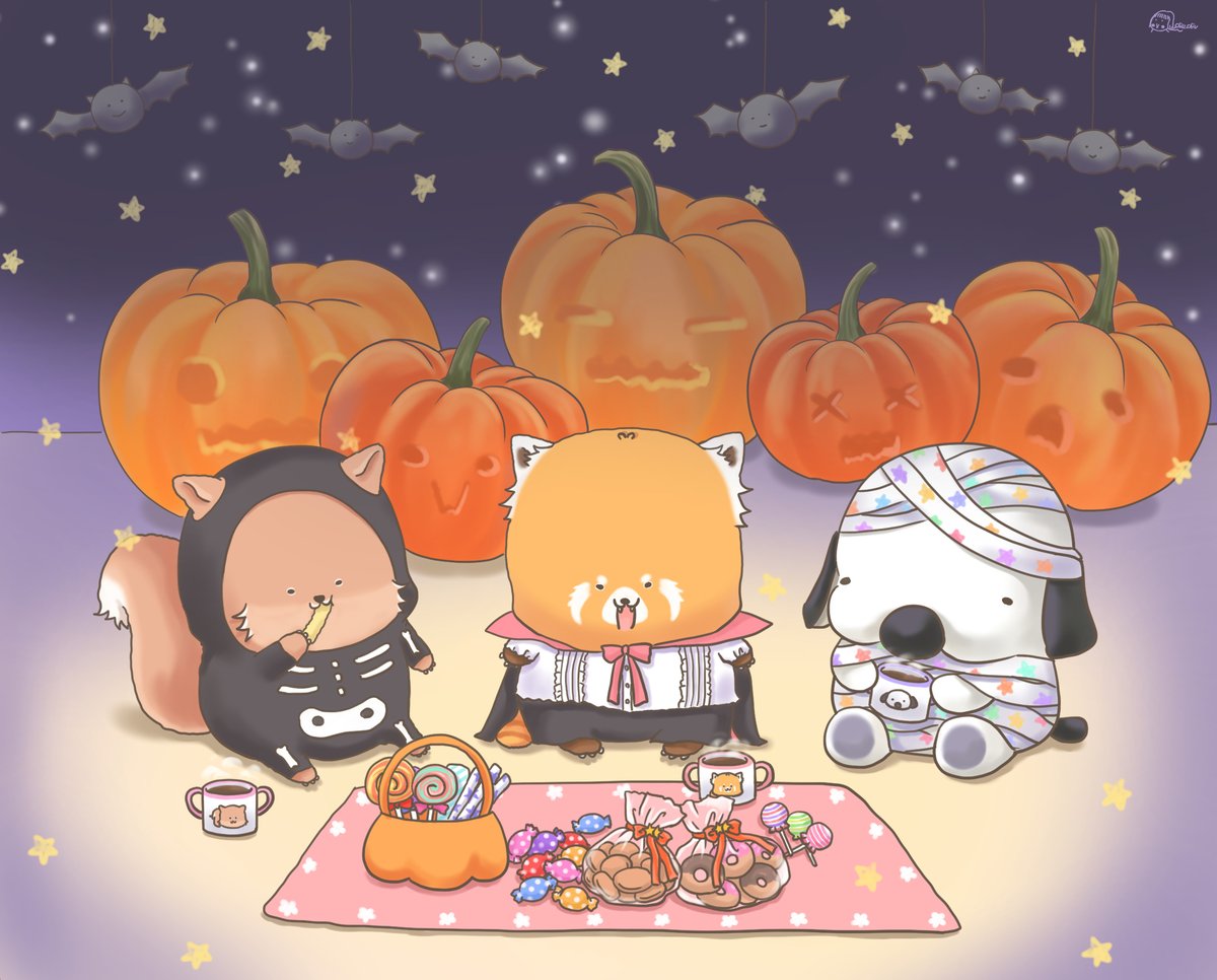 shiushiupan's tweet photo. 集まったお菓子でパーテイをやろう
HAPPY HALLOWEEN🎃

#ハロウィン #ジャックランタン #キャンディー #がいこつ #バンパイア #クッキー #ミイラ #halloween2021 #pumpkinlantern #candy #cookies #vampire #skeletonman #mummy #萬聖節 #裝扮 #南瓜燈 #illustrations #shiushiu我行我素的插畫 https://t.co/81xHj5nkTO