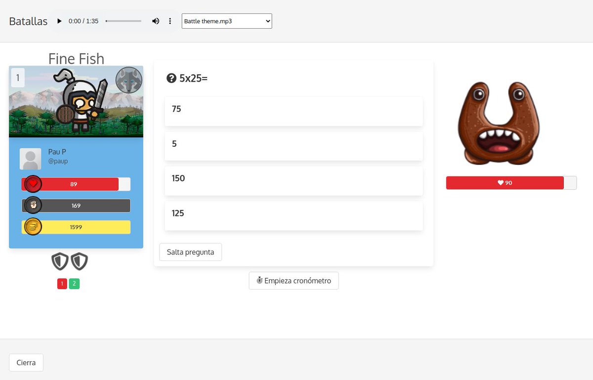 FantasyClassApp's tweet image. 🏰FantasyClass.app 1.89: Batallas de grupo vs monstruo. Asignación de cartas, insignias, etc. en acciones masivas. Ahora se pueden dar coleccionables aleatorios en desafíos. ¡Mejoras en progreso, y más cosas! #FantasyClass #gamificación #gamification