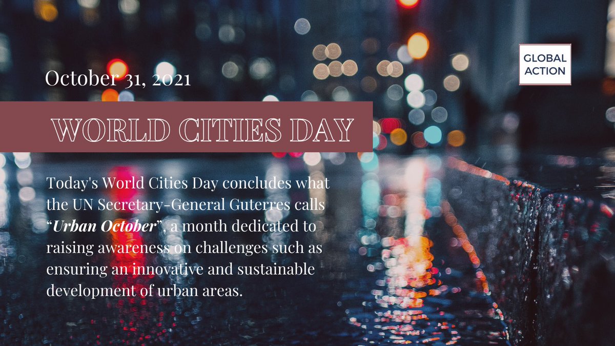 globalactionita's tweet photo. Happy World Cities Day! 🏙

This day is expected to greatly promote the international cooperation forward sustainable urban development around the world. 🌍

#WorldCitiesDay21 #sustainablecities #urbanisation #UN #DE #diplomacyeducation #globalaction #youth #informedknowledge https://t.co/oICaU8eNy3