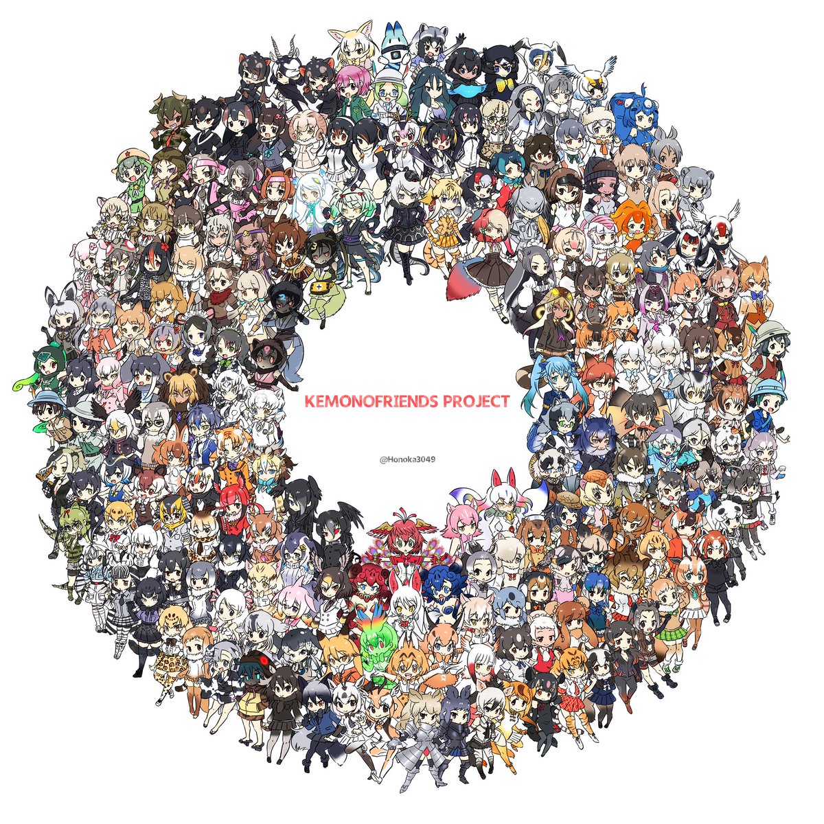キタキツネ(けものフレンズ) ,タイリクオオカミ(けものフレンズ) ,ギンギツネ(けものフレンズ) 「ワチャーーーー!!!

 #とにかくワチャーッと集合してる絵を晒す見た人もやる 」|Honokaのイラスト