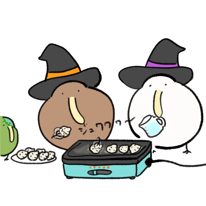 ハロウィン・おばけギョーザパーティーを開催するキーウィ 