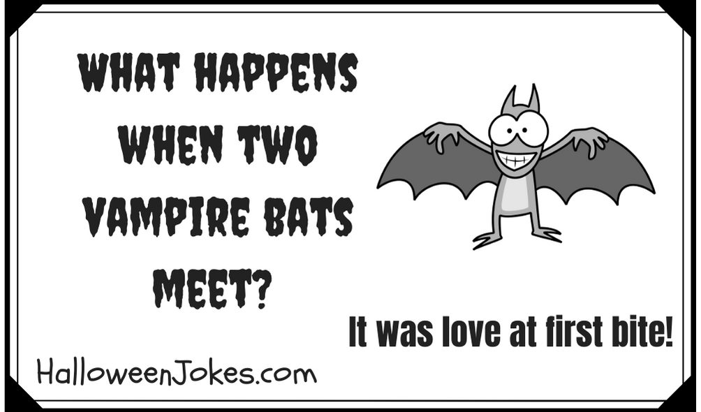 HalloweenJoke's tweet photo. 👹💀👻🎃 What happens when two vampire bats meets? It was love at first bite! #Bat #Halloween #HappyHalloween2021 #jokes #LOL https://t.co/104TmeUzSI