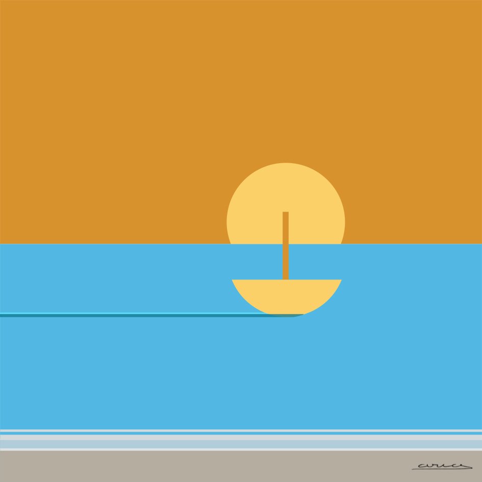 uVearias's tweet photo. Puesta de sol con barco, surge de la idea de llevar a un minimalismo extremo el paisaje. trabajando solo con formas rectas, rotas por un círculo dividido en dos partes.

https://t.co/7PxHf3FIlH

#hicetnunc2000 #NFT #nftart #nftcollector #criptoart #featuredmarket #binancenft https://t.co/uPfIfDFZze