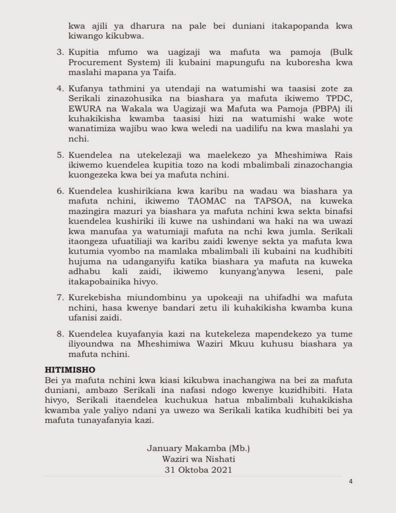 Taarifa ya ziara niliyofanya hivi karibuni katika nchi zinazozalisha mafuta na gesi.