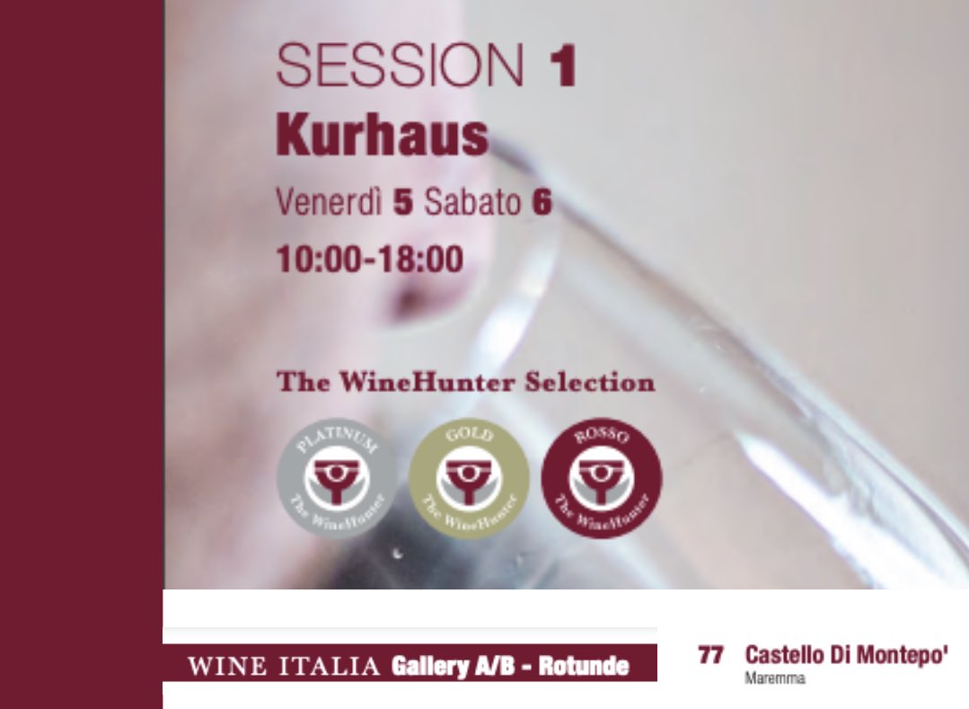 Hello #winelovers! We are happy to meet you in #Merano at the <a href="/MeranoWineFest/">Merano WineFestival</a> on the 5th and 6th November. Join us at #Wine Italia Gallery A/B Rotunde n.77 to taste the flavor &amp; elegance of #Maremma, #Tuscany 

#meranowinefestival #MWF