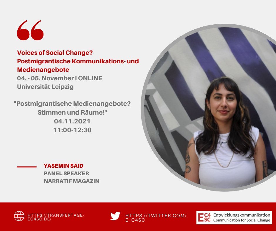 Wir freuen uns, dass Yasemin Said mit ihrem Narratif Magazin bei unserer Tagung dabei ist.