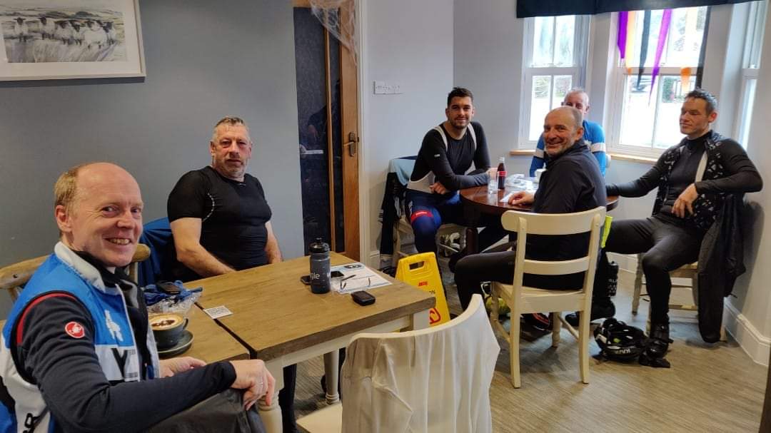 VC_Revolution's tweet photo. The Three Puddles. Three VCR rides out on Saturday for some autumnal fun in the wind and rain. Many thanks to Ram and Hoggett, Seahorse Coffee shop and the Barn Cafe for mopping up the Puddles. #WeAreVCR #AutumnalFun #RamandHoggett #BarnCafe #SeahorseCafe https://t.co/H1FOqY06sL
