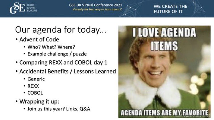 henrikuiper's tweet image. Whoa.
Sneak preview on the agenda for “coding for fun”.
Very proud, happy and pleased to be presenting with @DougieLawson at #gseconf this Wednesday. #aoc2021 #nerdsinc