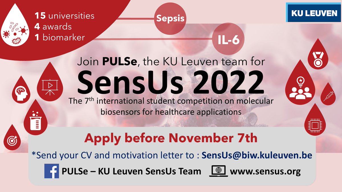 📣 Don't forget to apply for the PULSe KU Leuven SensUs Team! The deadline is 7 November. More information in our youtube video: youtu.be/-1uxhVEdRZE or contact us via DM or mail!