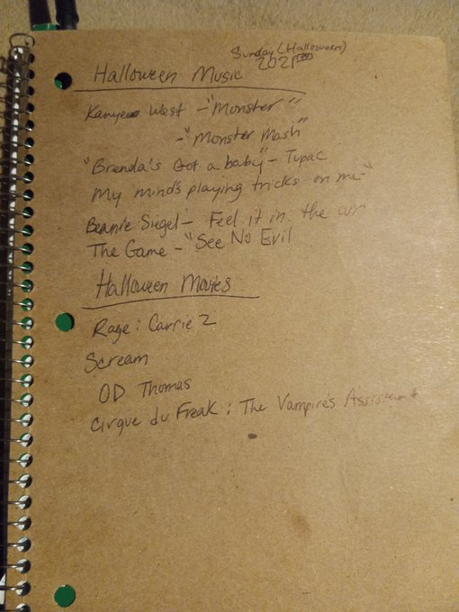 I sent my sister a list of my Halloween songs and movies for today. She said, "You forgot Beanie Siegel