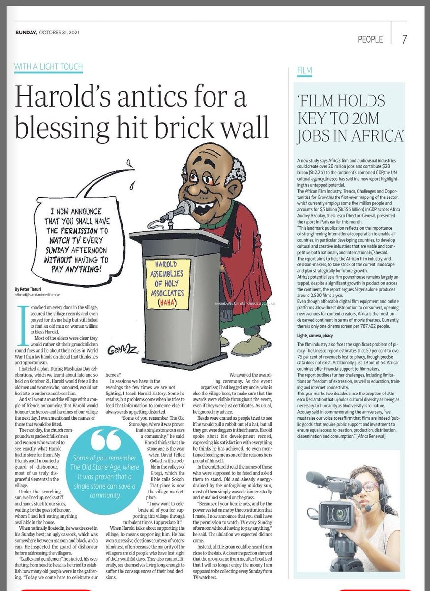 ptheuri81's tweet photo. It is Sunday, so it is Harold and something STEM on @StandardKenya. https://t.co/93aVJ4LQoG