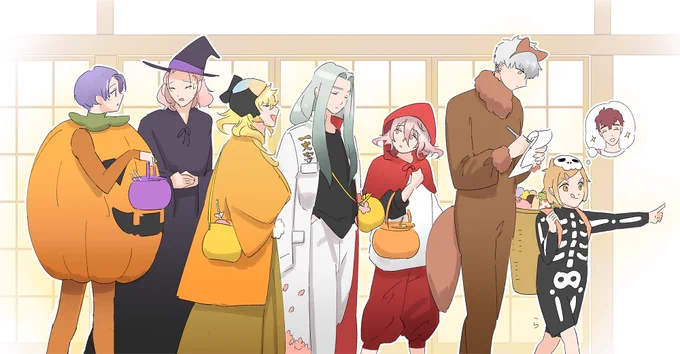 包丁師匠に続いてお菓子をもらいにいくハロウィンデビュー組🎃🍭 