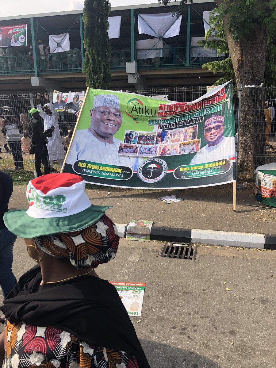 ose_anenih's tweet photo. Kwankwaso won the #posterwars at the just concluded #PDPNationalConvention. His face and his red-capped people were EVERYWHERE. Atiku came a close second. 

The energy &amp; optimism from all the state delegations were infectious. PDP is ready. I hope Nigerians are. https://t.co/kvosjxJONx