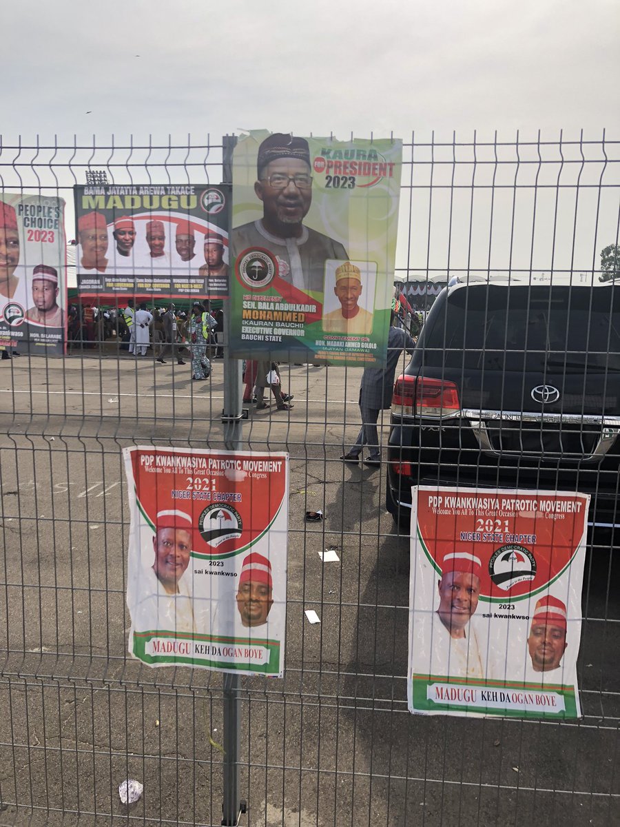 ose_anenih's tweet photo. Kwankwaso won the #posterwars at the just concluded #PDPNationalConvention. His face and his red-capped people were EVERYWHERE. Atiku came a close second. 

The energy &amp; optimism from all the state delegations were infectious. PDP is ready. I hope Nigerians are. https://t.co/kvosjxJONx