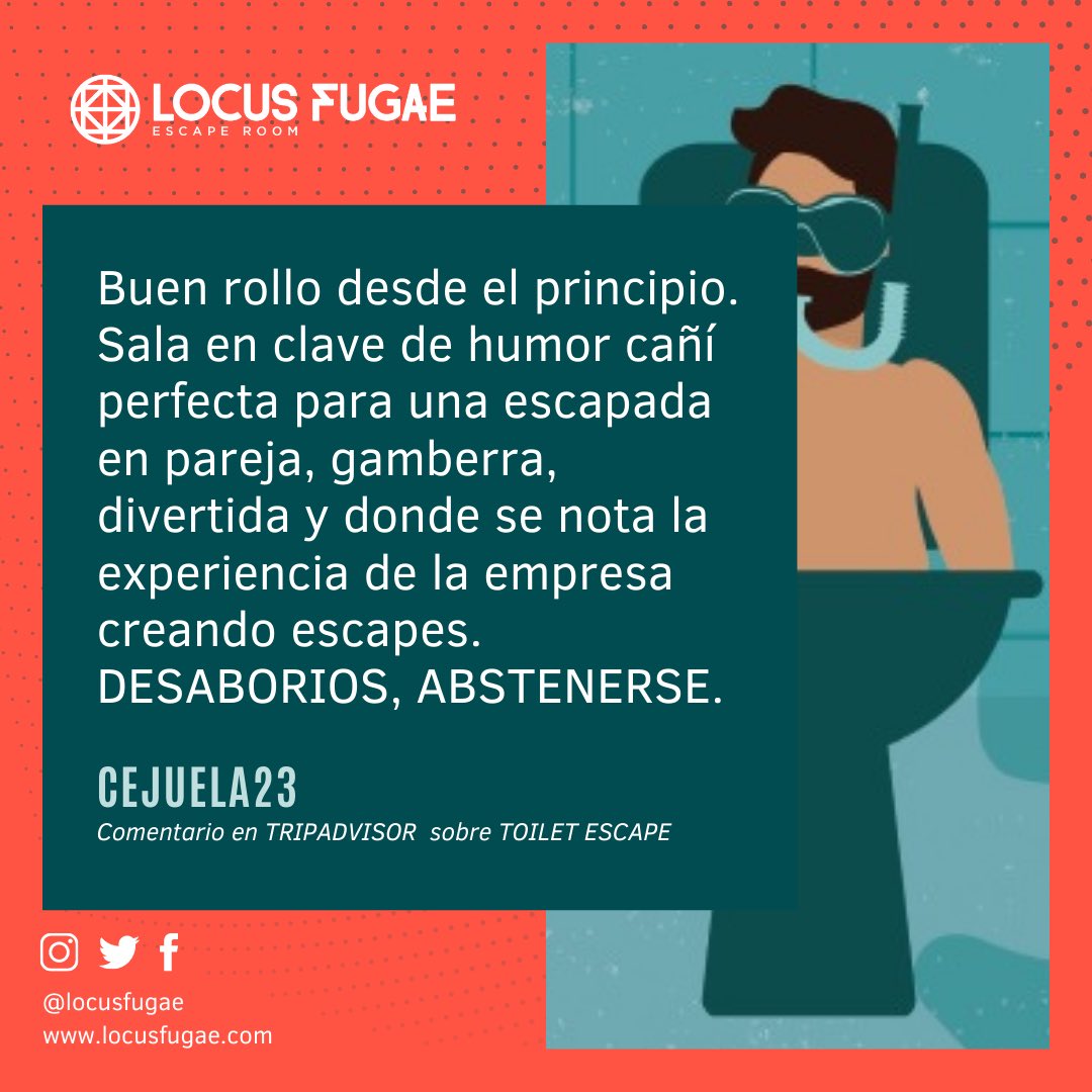 LocusFugae's tweet photo. ¡Nos encanta cuando ponéis reseñas tan guays! 😍
#escaperoom #alicante #ocio #locusfugae https://t.co/3fZelyOa0C