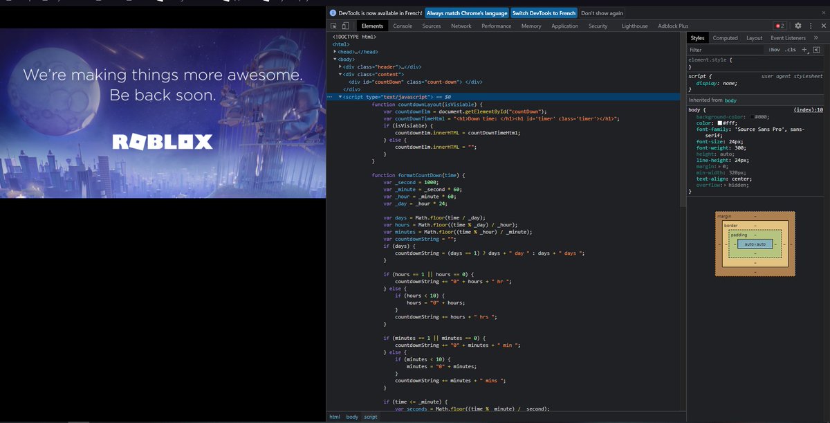 RoTalksNews's tweet photo. If you inspect element you can find these.

Our discord : https://t.co/VbuyxsYyDh
#roblox #RobloxDown #robloxisdown #RobloxGFX #robloxshutdown https://t.co/WgvnWwNLTr