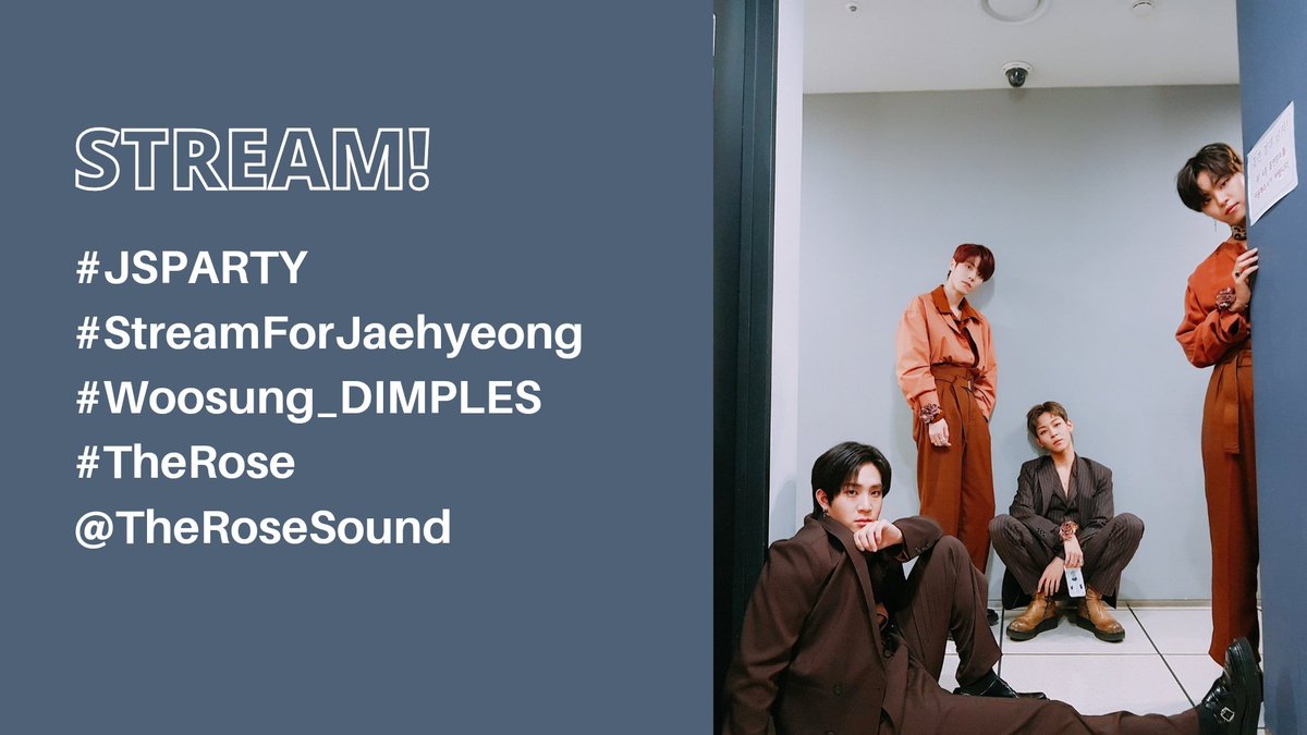 PromoteTheRose's tweet image. Start Streaming!

#JSPARTY
#StreamForJaehyeong
#Woosung_DIMPLES #TheRose
@TheRoseSound